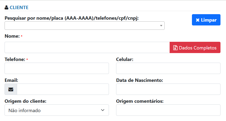 Dados do Cliente