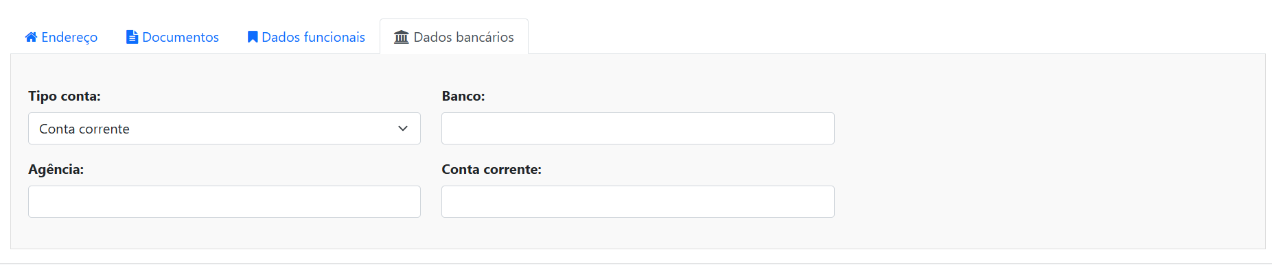 Aba Dados Bancários