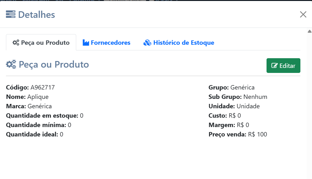 Detalhes do Item