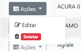 Menu de Ações da Marca