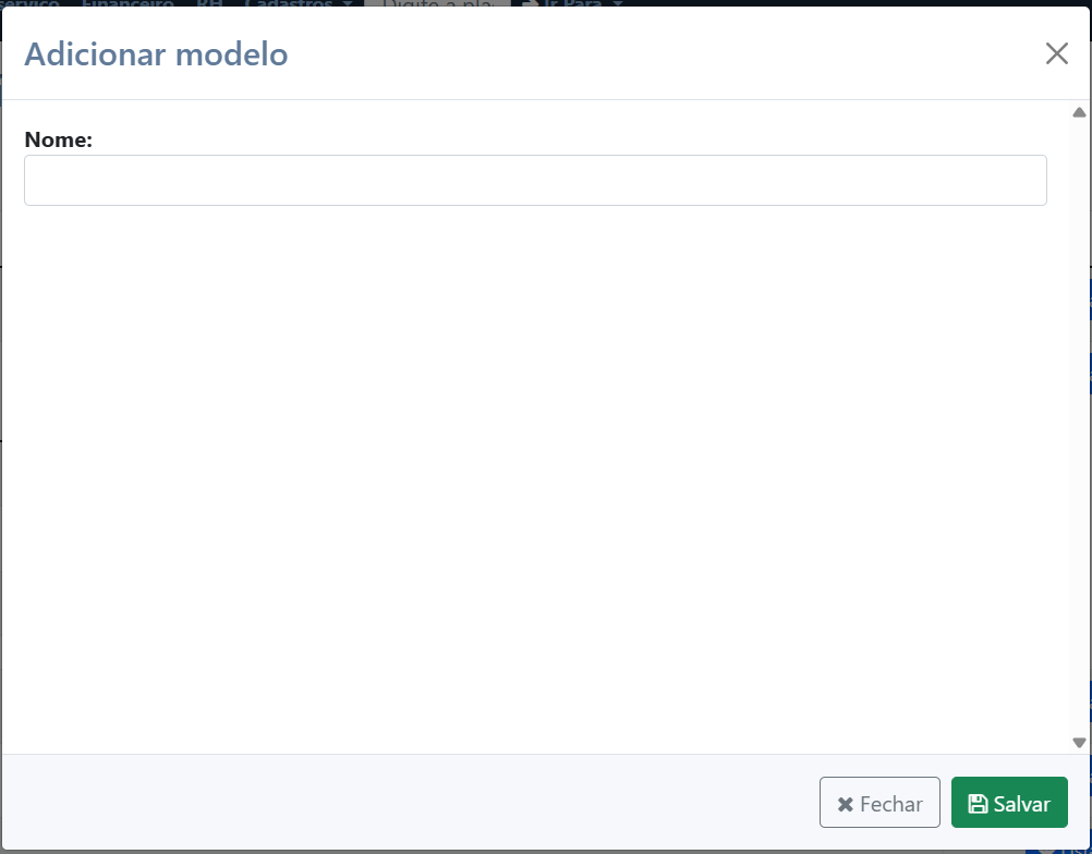 Formulário de Modelo