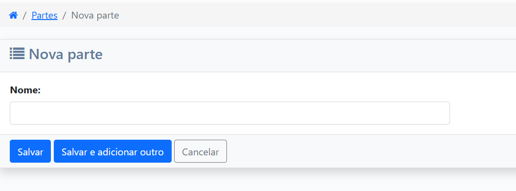 Formulário de Partes do Veículo